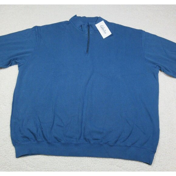 Cabela's blue antique 1/4‎ zip pullover, slub yarn - Picture 2 of 10